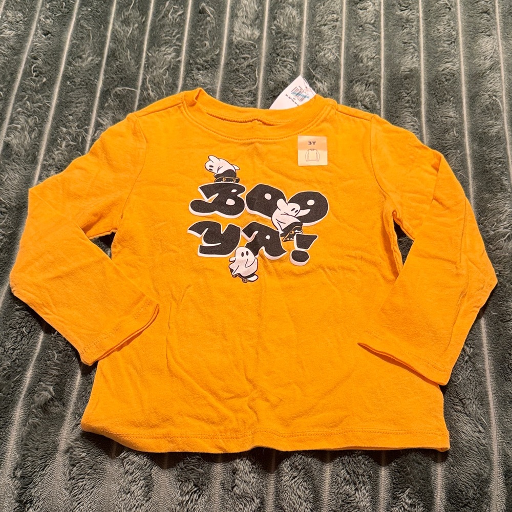 Old Navy Orange Long Sleeve Kids Tee with Graphic